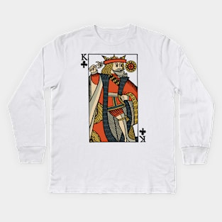 Original Standard Character of Playing Card King of Clubs Kids Long Sleeve T-Shirt